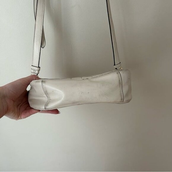 Coach Puffy Linear Quilting Jes Ivory Off White Chalk Leather Crossbody Bag - Picture 6 of 12